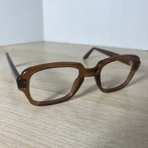Vintage USS 4 1/2-5 3/4 Eyeglasses Sunglasses Brown Unisex Frame Military 50-22